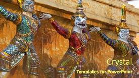  Presentation with bangkok - PPT theme enhanced with golden-buddhist-statue-in-bangkok background and a tawny brown colored foreground