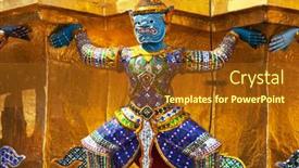  Presentation with bangkok - Audience pleasing slide deck consisting of golden-buddhist-statue-in-bangkok backdrop and a tawny brown colored foreground