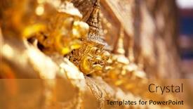  Presentation with bangkok - Presentation design featuring golden-buddhist-statue-in-bangkok background and a gold colored foreground