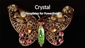  Presentation with butterfly - Cool new theme with golden butterfly gem encrusted brooch backdrop and a black colored foreground