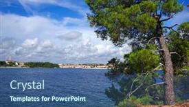  Presentation with forest - Audience pleasing theme consisting of golden-cape-forest-park-zlatni backdrop and a ocean colored foreground