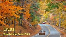  Presentation with golden car - Presentation consisting of golden car - autumn foliage in forest background and a  colored foreground
