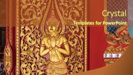  Presentation with thai temple - Amazing slide set having golden-carving-decoration-with-traditional backdrop and a red colored foreground