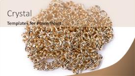  Presentation with chain - Slide deck consisting of golden-chain-heap-isolated background and a coral colored foreground