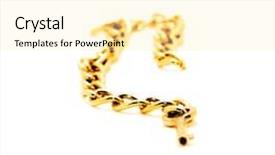  Presentation with teamwork gold chain link - Slide deck with golden chain with a key background and a blonde colored foreground