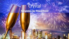  Presentation with singapore - Colorful presentation enhanced with golden-champagne-glasses-and-fireworks backdrop and a cobalt blue colored foreground