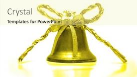  Presentation with golden - Colorful theme enhanced with golden-chrismas-bell-isolated backdrop and a blonde colored foreground