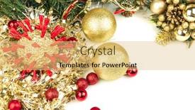  Presentation with 2020 - Amazing PPT theme having golden-christams-coronavirus-bauble backdrop and a yellow colored foreground