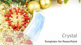  Presentation with red medical - Cool new theme with golden-christams-coronavirus-bauble backdrop and a white colored foreground