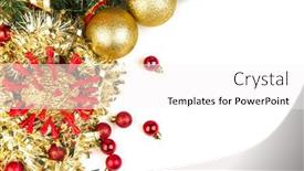  Presentation with 2020 - PPT layouts enhanced with golden-christams-coronavirus-bauble background and a white colored foreground