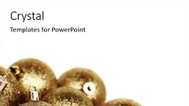 Presentation with golden christmas - PPT theme featuring golden christmas ball isolated on white background and a white colored foreground
