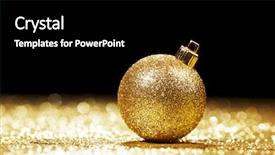  Presentation with golden christmas - Audience pleasing theme consisting of golden christmas ball on glitter backdrop and a black colored foreground
