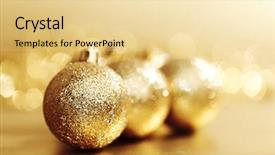  Presentation with gold bokeh - Amazing theme having golden christmas ball on golden backdrop and a blonde colored foreground