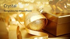  Presentation with golden christmas - Colorful theme enhanced with golden christmas ball backdrop and a yellow colored foreground