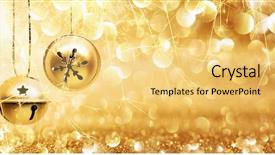 Presentation with abstract gold - Theme consisting of golden christmas balls on abstract background and a yellow colored foreground