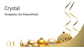  Presentation with golden christmas - Colorful slides enhanced with golden christmas balls with ribbons backdrop and a white colored foreground