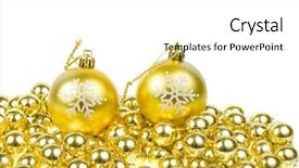  Presentation with golden christmas - Presentation enhanced with golden-christmas-balls-with-snowflake background and a white colored foreground