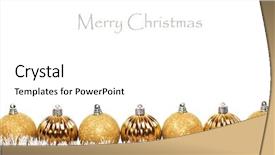  Presentation with golden christmas - Cool new presentation design with golden christmas baubles against a white background with space for text backdrop and a white colored foreground