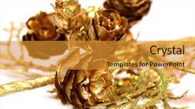  Presentation with golden christmas - Cool new presentation theme with golden christmas branch backdrop and a gold colored foreground
