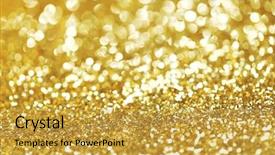  Presentation with luxury golden texture - Cool new PPT layouts with golden christmas bright glittering texture backdrop and a yellow colored foreground