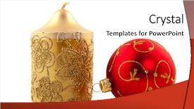  Presentation with candle christmas - Colorful PPT layouts enhanced with golden-christmas-candle-and-red backdrop and a white colored foreground