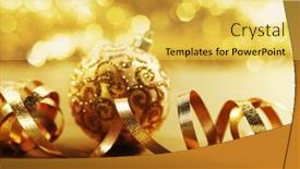  Presentation with golden christmas - Theme consisting of golden christmas card background and a yellow colored foreground