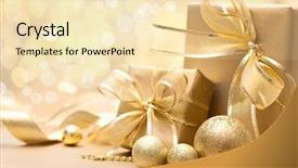  Presentation with christmas gift wrap - Audience pleasing slide deck consisting of golden christmas gift boxes backdrop and a lemonade colored foreground