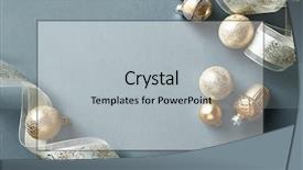  Presentation with black and gold christmas - PPT theme featuring golden christmas ornaments with satin background and a light gray colored foreground