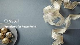  Presentation with golden christmas - Colorful slide set enhanced with golden christmas ornaments with satin backdrop and a gray colored foreground