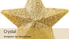  Presentation with golden christmas - PPT theme featuring golden christmas star isolated background and a yellow colored foreground