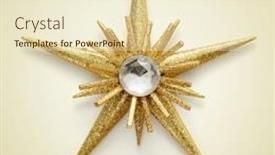  Presentation with golden christmas - Beautiful PPT theme featuring golden christmas star on a beige background with a retro effect backdrop and a cream colored foreground