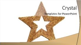  Presentation with golden christmas - PPT theme with golden christmas star background and a white colored foreground