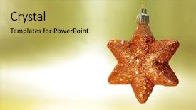 Presentation with golden christmas - Presentation having golden christmas star background and a yellow colored foreground