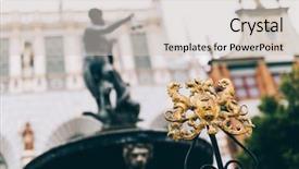  Presentation with monuments - Theme consisting of golden city crest of gdansk background and a soft green colored foreground