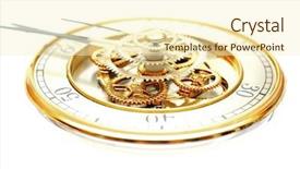  Presentation with clock - Presentation theme enhanced with golden clock with gears background and a cream colored foreground