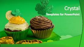  Presentation with green gold - Slides having golden clover leaves - st patricks day shamrock background and a  colored foreground