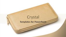  Presentation with bag - Beautiful PPT theme featuring golden-clutch-bag-isolated backdrop and a coral colored foreground