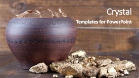  Presentation with gold coins and jewelry - Cool new slides with golden coins in ceramic pot backdrop and a violet colored foreground