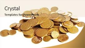  Presentation with white gold picture of wedding - Presentation theme featuring golden coins isolated on white background and a  colored foreground