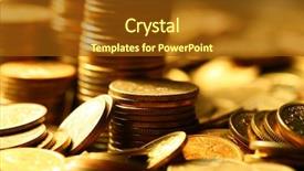  Presentation with golden - Amazing presentation theme having golden coins macro close up backdrop and a tawny brown colored foreground