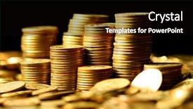  Presentation with gold silver - Presentation theme enhanced with golden coins background and a black colored foreground