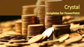  Presentation with golden - Colorful slides enhanced with golden coins backdrop and a tawny brown colored foreground
