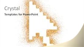  Presentation with symbol - PPT theme featuring golden-computer-arrow-symbol-made background and a white colored foreground