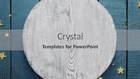  Presentation with confetti - Cool new slide set with golden-confetti-on-blue-wooden backdrop and a light gray colored foreground