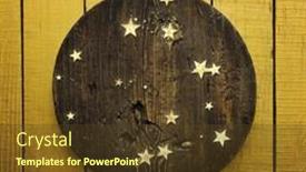  Presentation with golden yellow - Cool new slide deck with golden-confetti-on-yellow-wooden backdrop and a tawny brown colored foreground