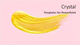 Presentation with pastel pink - Colorful slides enhanced with golden cosmetic liquid lipstick smear backdrop and a white colored foreground