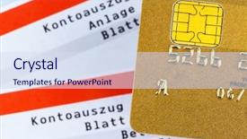  Presentation with cashless - Cool new slides with golden credit card and bank backdrop and a sky blue colored foreground