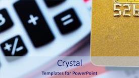  Presentation with cashless - Beautiful slides featuring golden credit card bank statement backdrop and a sky blue colored foreground