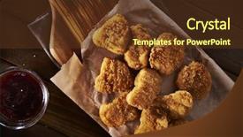  Presentation with nuggets - Beautiful theme featuring golden crispy homemade chicken nuggets backdrop and a tawny brown colored foreground