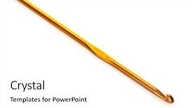  Presentation with crochet - Cool new theme with golden crochet hook isolated backdrop and a white colored foreground